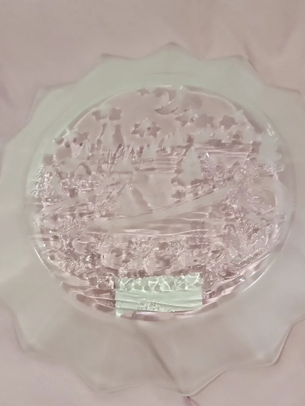 Mikasa Silent Night Frosted Clear Glass Holiday Plate New Holiday Christmas